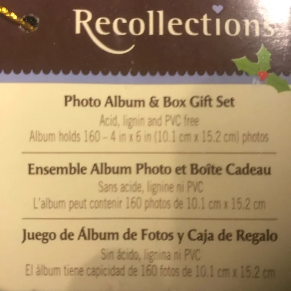 NWT Recollection Photo Album and box gift set